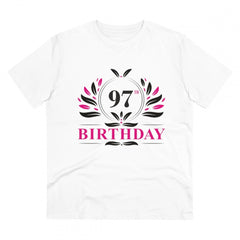 Mayawye Men's PC Cotton 97th Birthday Printed T Shirt (Color: White, Thread Count: 180GSM)