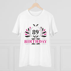 Mayawye Men's PC Cotton 89th Birthday Printed T Shirt (Color: White, Thread Count: 180GSM)