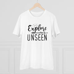 Mayawye Men's PC Cotton Explore The Unseen Printed T Shirt (Color: White, Thread Count: 180GSM)