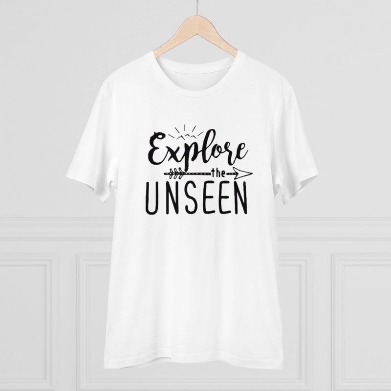 Mayawye Men's PC Cotton Explore The Unseen Printed T Shirt (Color: White, Thread Count: 180GSM)