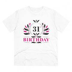 Mayawye Men's PC Cotton 31st Birthday Printed T Shirt (Color: White, Thread Count: 180GSM)