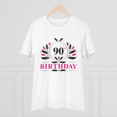 Mayawye Men's PC Cotton 90th Birthday Printed T Shirt (Color: White, Thread Count: 180GSM)