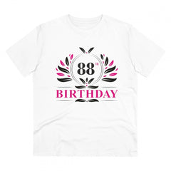 Mayawye Men's PC Cotton 88th Birthday Printed T Shirt (Color: White, Thread Count: 180GSM)