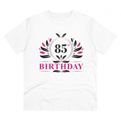 Mayawye Men's PC Cotton 85th Birthday Printed T Shirt (Color: White, Thread Count: 180GSM)