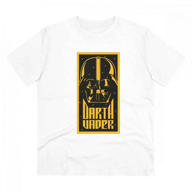 Mayawye Men's PC Cotton Darth Vader Printed T Shirt (Color: White, Thread Count: 180GSM)