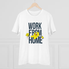 Mayawye Men's PC Cotton Work From Home Desing Printed T Shirt (Color: White, Thread Count: 180GSM)