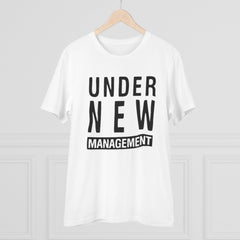 Mayawye Men's PC Cotton Under New Management Desing Printed T Shirt (Color: White, Thread Count: 180GSM)