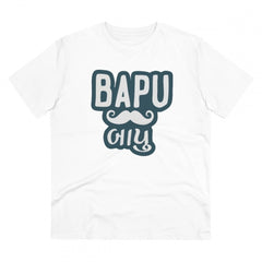 Mayawye Men's PC Cotton Baapu Printed T Shirt (Color: White, Thread Count: 180GSM)