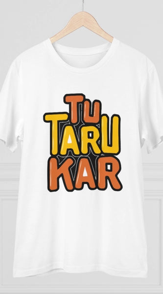Mayawye Men's PC Cotton Tu Taru Kar Printed T Shirt (Color: White, Thread Count: 180GSM)