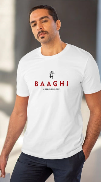 Mayawye Men's PC Cotton Me Bhaghi Printed T Shirt (Color: White, Thread Count: 180GSM)
