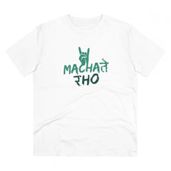 Mayawye Men's PC Cotton Machate Raho Printed T Shirt (Color: White, Thread Count: 180GSM)