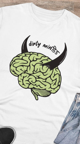 Mayawye Men's PC Cotton Dirty Minddid Printed T Shirt (Color: White, Thread Count: 180GSM)