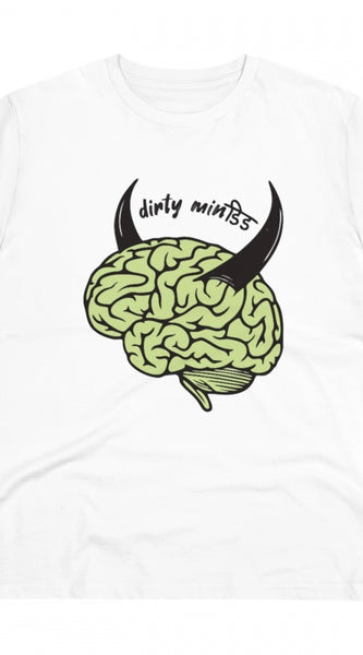 Mayawye Men's PC Cotton Dirty Minddid Printed T Shirt (Color: White, Thread Count: 180GSM)
