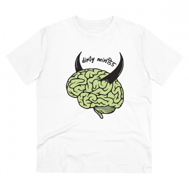Mayawye Men's PC Cotton Dirty Minddid Printed T Shirt (Color: White, Thread Count: 180GSM)