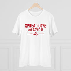 Mayawye Men's PC Cotton Spread Love Not Covid 19 Printed T Shirt (Color: White, Thread Count: 180GSM)