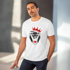 Mayawye Men's PC Cotton Lion Logo Printed T Shirt (Color: White, Thread Count: 180GSM)