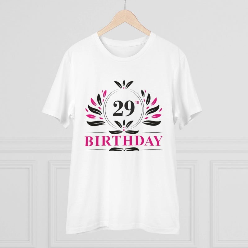 Mayawye Men's PC Cotton 29th Birthday Printed T Shirt (Color: White, Thread Count: 180GSM)