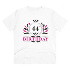 Mayawye Men's PC Cotton 44th Birthday Printed T Shirt (Color: White, Thread Count: 180GSM)