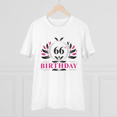 Mayawye Men's PC Cotton 66th Birthday Printed T Shirt (Color: White, Thread Count: 180GSM)
