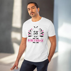 Mayawye Men's PC Cotton 58th Birthday Printed T Shirt (Color: White, Thread Count: 180GSM)