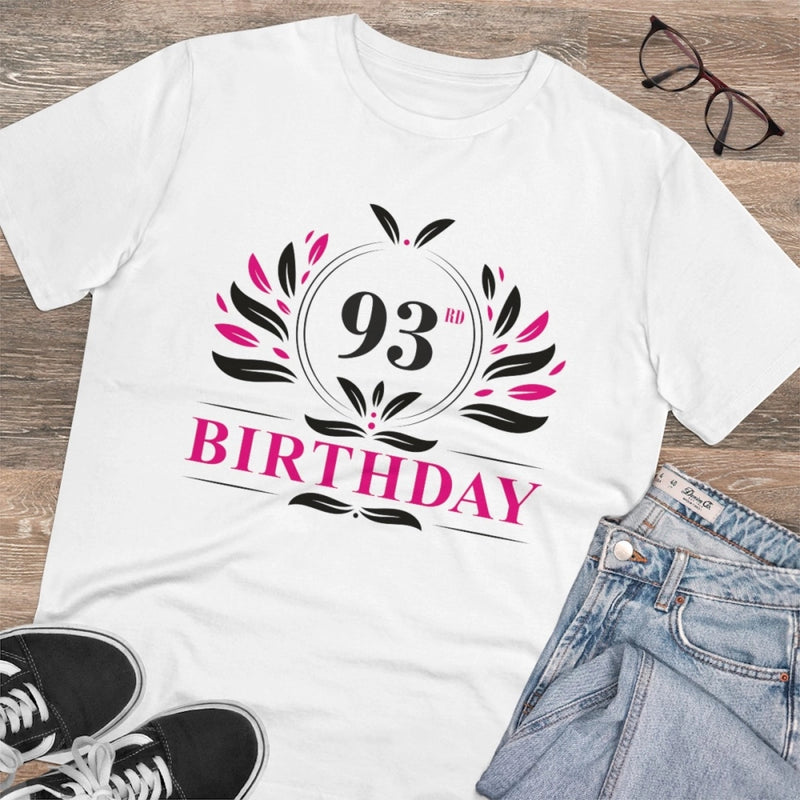 Mayawye Men's PC Cotton 93rd Birthday Printed T Shirt (Color: White, Thread Count: 180GSM)