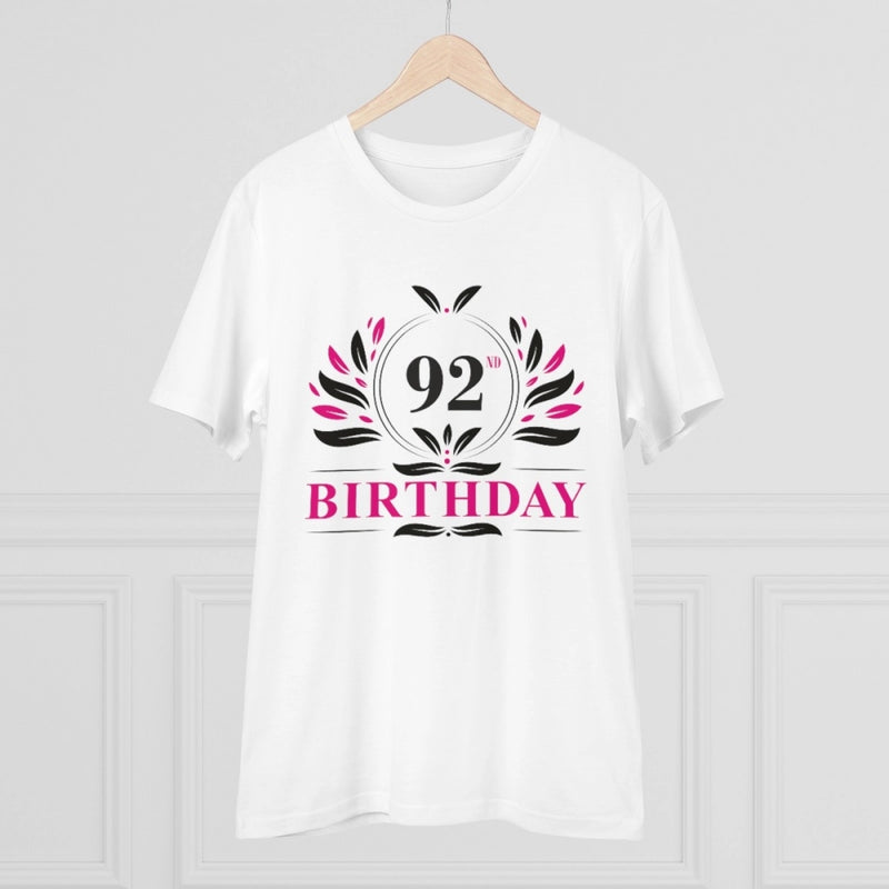Mayawye Men's PC Cotton 92nd Birthday Printed T Shirt (Color: White, Thread Count: 180GSM)