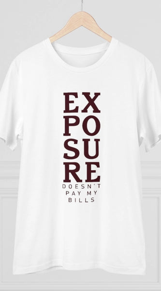 Mayawye Men's PC Cotton Exposure Printed T Shirt (Color: White, Thread Count: 180GSM)