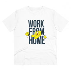 Mayawye Men's PC Cotton Work From Home Desing Printed T Shirt (Color: White, Thread Count: 180GSM)