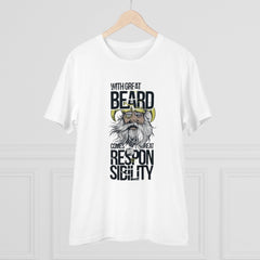 Mayawye Men's PC Cotton With Great Beard Comes Printed T Shirt (Color: White, Thread Count: 180GSM)