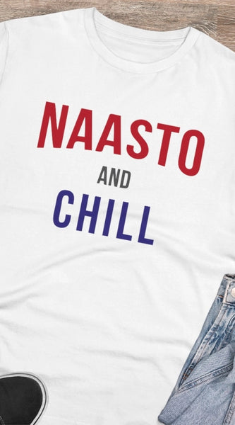 Mayawye Men's PC Cotton Nasto And Chill Printed T Shirt (Color: White, Thread Count: 180GSM)
