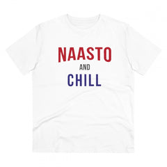 Mayawye Men's PC Cotton Nasto And Chill Printed T Shirt (Color: White, Thread Count: 180GSM)