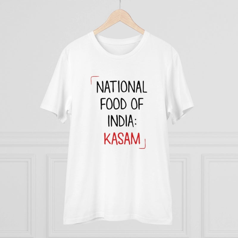 Mayawye Men's PC Cotton India Kasam Printed T Shirt (Color: White, Thread Count: 180GSM)