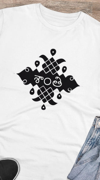 Mayawye Men's PC Cotton Telugu Desing Printed T Shirt (Color: White, Thread Count: 180GSM)