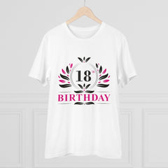 Mayawye Men's PC Cotton 18th Birthday Printed T Shirt (Color: White, Thread Count: 180GSM)