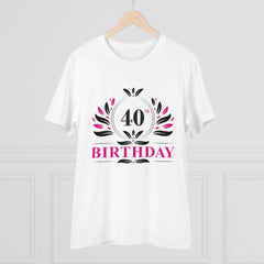Mayawye Men's PC Cotton 40th Birthday Printed T Shirt (Color: White, Thread Count: 180GSM)