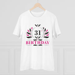 Mayawye Men's PC Cotton 31st Birthday Printed T Shirt (Color: White, Thread Count: 180GSM)