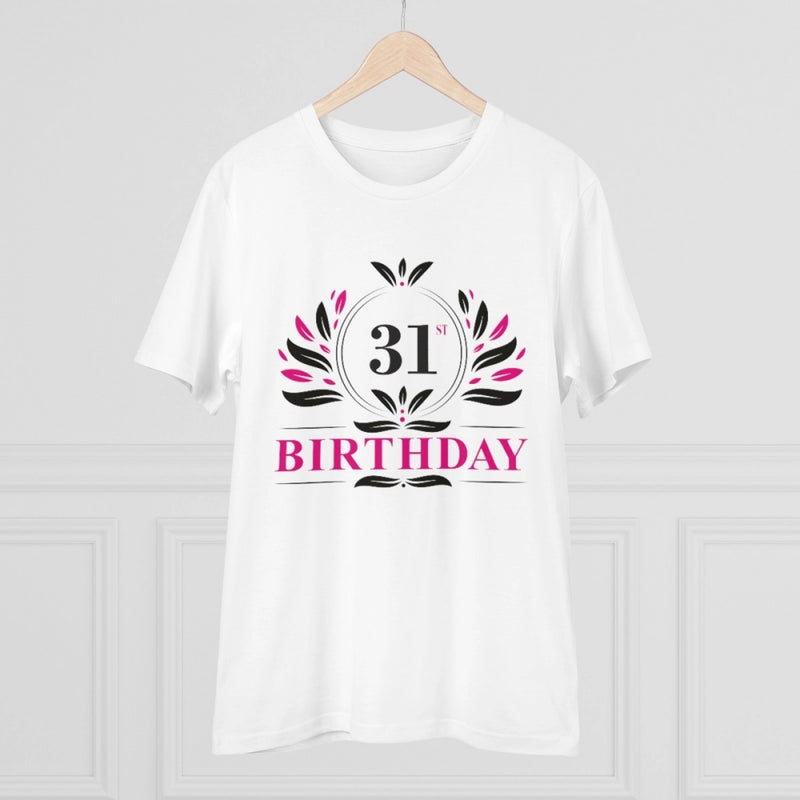 Mayawye Men's PC Cotton 31st Birthday Printed T Shirt (Color: White, Thread Count: 180GSM)