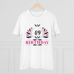 Mayawye Men's PC Cotton 49th Birthday Printed T Shirt (Color: White, Thread Count: 180GSM)