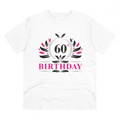 Mayawye Men's PC Cotton 60th Birthday Printed T Shirt (Color: White, Thread Count: 180GSM)