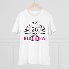 Mayawye Men's PC Cotton 56th Birthday Printed T Shirt (Color: White, Thread Count: 180GSM)