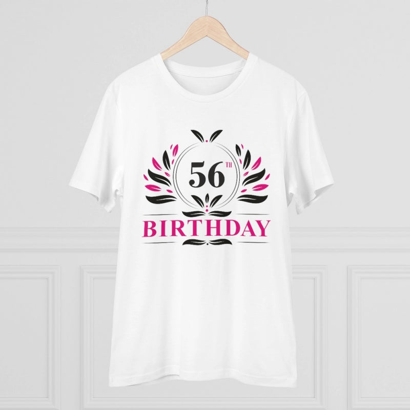 Mayawye Men's PC Cotton 56th Birthday Printed T Shirt (Color: White, Thread Count: 180GSM)