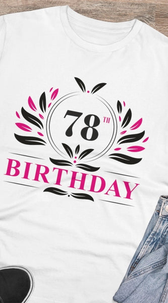 Mayawye Men's PC Cotton 78th Birthday Printed T Shirt (Color: White, Thread Count: 180GSM)