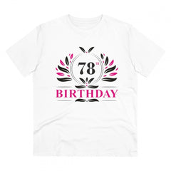 Mayawye Men's PC Cotton 78th Birthday Printed T Shirt (Color: White, Thread Count: 180GSM)