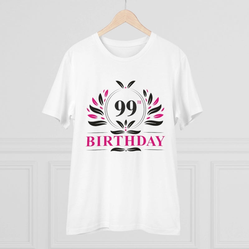 Mayawye Men's PC Cotton 99th Birthday Printed T Shirt (Color: White, Thread Count: 180GSM)