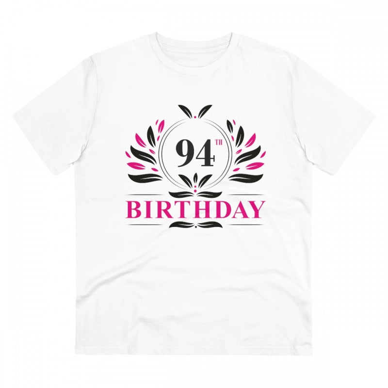 Mayawye Men's PC Cotton 94th Birthday Printed T Shirt (Color: White, Thread Count: 180GSM)