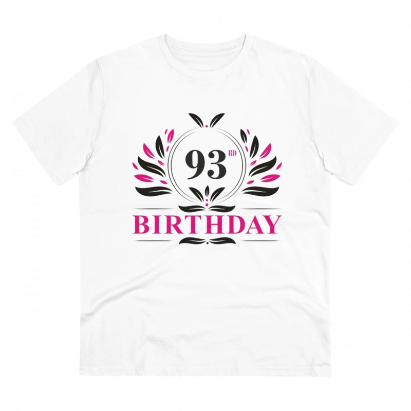 Mayawye Men's PC Cotton 93rd Birthday Printed T Shirt (Color: White, Thread Count: 180GSM)