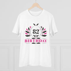 Mayawye Men's PC Cotton 82nd Birthday Printed T Shirt (Color: White, Thread Count: 180GSM)