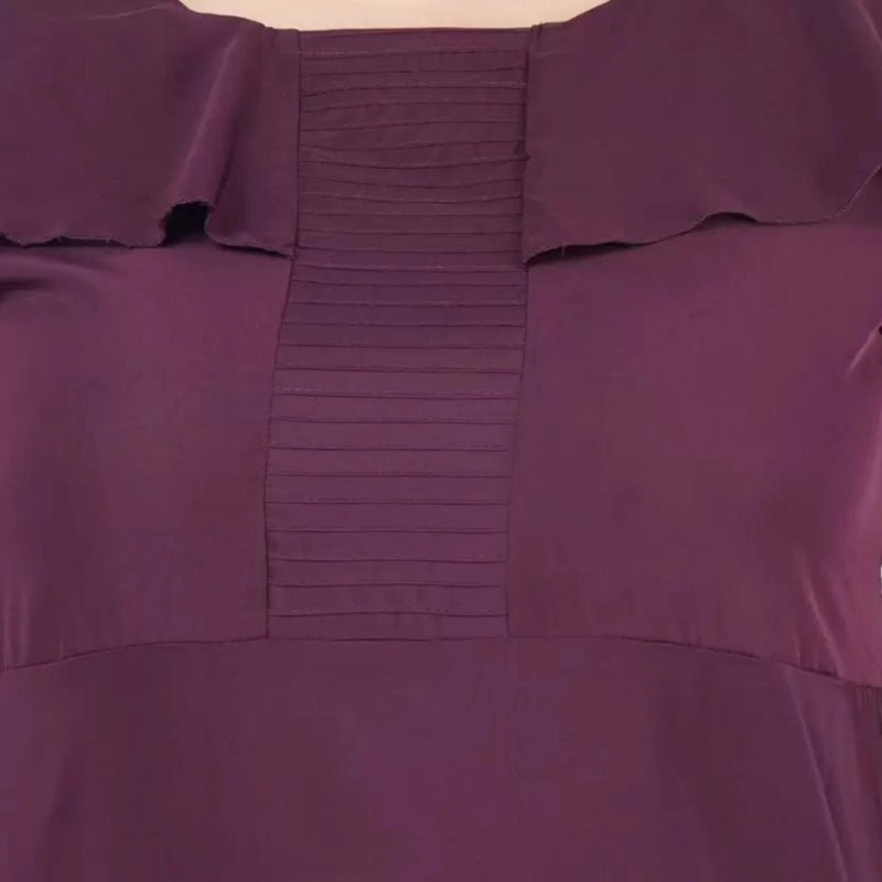 Mayawye Women's Fit And Flare Purple Dress (Color:Purple, Material:Polyester)