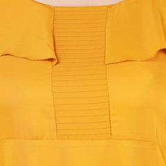 Mayawye Women's Fit And Flare Yellow Dress (Color:Yellow, Material:Polyester)