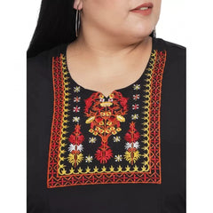 Mayawye Women's Fit And Flare Black Dress (Color:Black, Material:Polyester)